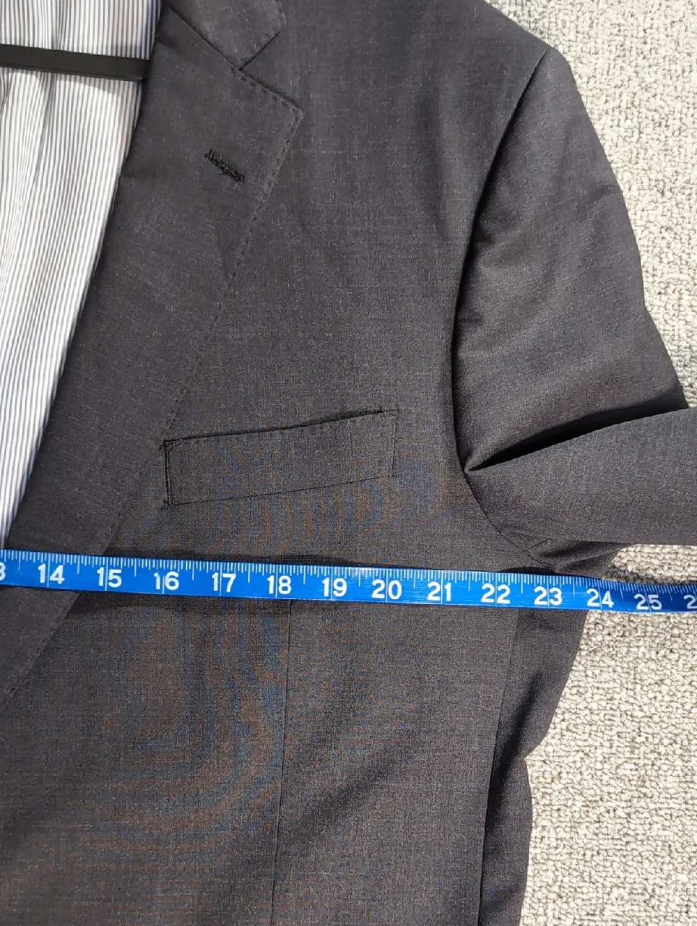 Brooks Brothers Explorer Madison Fit Stretch Wool Blazer Charcoal Grey 46L